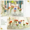 Vases Nordic Style Transparent Glass Flower Vase for Plant Flower Hydroponic Wedding Decorations Vintage Look Home Table Flower Decor YQ240117