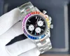 N Factory Mens Designer Watches 40mm Rainbow Diamond Dial Automatic Mechanical Movement Luminous Sapphire Glass Wlistwatches Luxury Watch
