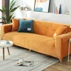 Cubiertas de silla Sofá de tela de terciopelo para sala de estar Estiramiento Color sólido Sofá Conjunto Sillón Cubierta Cojín