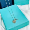 T home designer classic titanium steel bead necklace Heart pendant necklace Cross Cross diamond necklace Holiday Gift Anniversary Gift Box Collection 002