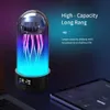 Haut-parleurs d'étagère Mini créatif Mobile mécanique Bluetooth haut-parleur méduse lampe colorée avec horloge lumineuse Audio maison décorations de bureau cadeau