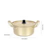 Dubbele Boilers Eetstokjes Koreaanse Ramen Pot Outdoor Elektrische Bakplaat Boter Warmer Pan Geel Aluminium Stock Met Deksel