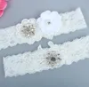 Real Picture Pearls Crystals Bridal Garters for Bride Lace Wedding Garters Handmade Flowers Cheap Wedding Leg Garters In Stock3988745