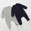 Pullover Lawadka 0-3m niemowlę romper wiosna jesień nowonarodzone dziewczęta chłopcy ubrania solidne stóp kombinezon z długim rękawem odzież 2023 NOWOŚĆ H240508