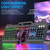 Teclados Teclado Mecânico Gamer Teclado e Mouse Combo RGB Led para Teclado e Mouse com Suporte de Telefone para Acessórios de Jogos J240117