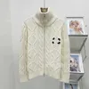 Designer Women's Sweaters CE Home Small Fragrant Style Standing Neck Zipper Knitted Loose Cardigan Women's Coat New Top AutumnWinter New UN3V