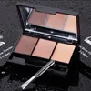 Palette in polvere per sopracciglia a 3 colori Marca cosmetica Eye Brow Enhancer Ombretto professionale per trucco impermeabile con scatola a specchio per pennelli 240116