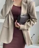 Nieuwe Real Leather Lange Clutch Andiamo Met Handvat Intrecciato Vakmanschap Koe Lederen Dames Schoudertassen Portemonnees En Handtassen Beroemde Merk Designer Avondtasje