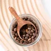 Naturligt trä mätsked kort handtag kaffebönmjölkpulver skedar kakbakning mätning skopa multifunktion köksverktyg th1264