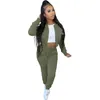 Tweedelige damesbroek 2 sets Cargo Dames Trainingspak Crop Top Rits Jas en joggingbroek Bijpassende outfitsets Sweatsuit 2024