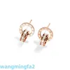 2024 New Age Jewelry Designer Stud S925 Double Ring Elegant Women's End Unique Roman Digital Earrings