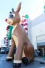 Partihandel Jul utomhusdekoration Uppblåsbar Rudolph med röd näsa 10ft 20ft 26ft stor uppblåsbar hjorttecknad semester