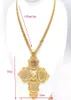 Big Coin Pendant Etiopian 24K Gold Filled Ruby Cuban Double Curb Chain Solid Heavy Necklace Jewelry Africa Habesha Eritrea9986366