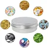 Aluminum Tin Jar Round Cans Cosmetic box with Lid Metal Tins Food Candle Containers Screw Tops for Crafts Foods Storage