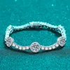 Bracelet de Tennis en argent Sterling 925 VVS Moissanite, Test de diamant réussi, bijoux fins scintillants gratuits, cadeau pour femmes