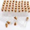 Bouteilles 10pcs 1 / 2.8cm Mini bouteille en verre petit petit pot de liège clair souhaitant bouchon cadeaux transparents