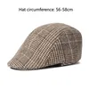 Bérets d'hiver pour hommes, casquettes Sboy, chapeaux à rabat pour hommes, coton Polyester 56-58cm, Protection d'oreille pliante, Plaid Boina Gentleman