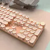 キーボード104キーヴィンテージパンクメカニカルキーボード女性オフィスゲームコンピューターマウスセットカラフルなbaciLightタイプC有線ピンクJ240117