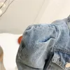 Vestito da ragazza primavera bambini Giacca di jeans per ragazze Jeans cappotto per bambini Abbigliamento per bambini 2024 Moda breve giacche di jeans per bambini 1-8 anni 240116