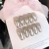 False Nails 10st Handmade Cat Eye Love Rhinestone Decor Fake Full Färdiga bärbara Potherapy Glitter -tips