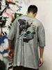 Saint Michael Cho Omnipotent Limited White Ink Direct Spray Wash Cement Gray Short Sleeved 0wwm