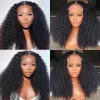 Brazylijskie 13x4 Kinky Curly Lace Front Peruki Przezroczyste koronkowe frontalowe krwawe peruki dla czarnych kobiet wstępnie wyrzucona syntetyczna pełna koronkowa peruka z włosami dla dzieci