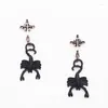 Boucles d'oreilles croix antique couleur argent mat noir Scorpion pour hommes et femmes européen américain rétro foncé Punk bijoux de mode