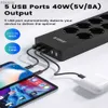 電源ケーブルプラグOrico Power Strip ACアウトレット延長ケーブル付きマルチタップUSBポート付き高速充電マルチプライスネットワークフィルターYQ240117