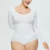 Body modellante da donna senza cuciture, body modellante completo a maniche lunghe, compressione modellante