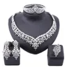 Ensemble de bijoux en cristal africain, ensembles de bijoux indiens à la mode, fête de mariage élégante pour femmes, collier, Bracelet, boucles d'oreilles, anneau 2388611