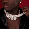 Yu ying jóias finas 925 prata sólida 15mm largura baguette moissanite corrente hip hop rapper colar cubana link chain