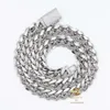 2024 New Trend Hip Hop Iced Out Moissanite Clasp 12mm Cuban Link Chain Men Silver Hand