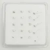 925 Sterling Sliver Nose Stud Fashion Gift for Women Crystal Nariz Jewelry 20pcs/Pack 240117