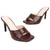 Pantoufles d'été femmes mules chaussures sexy talons hauts tongs vert rose noir grande taille fête qualité diapositives