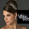 Hoofddeksels voor bruiloftsbruid Haarkammen Bloemstijl Strass CrownTiara's Bruidshoofddeksels Bruiloftaccessoires Zilver3180174