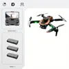 Brushless Drone med dubbelkamera och 3 batterier, 2.4G WiFi FPV 360 ° Intelligent hinder Undvikande Optisk flödeslokalisering Fällbar RC Drone Quadcopter -gåvor