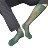 Men's Socks Stretchy Nylon Sheer Knee High Dress Over The Calf For Men