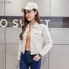 Women's Leather Faux Leather Spring Autumn Women Short Denim Jacket Candy 8 Colors Streetwear Chic Jean Coat Lady Slim Small Outerwear Female casual Tops YQ240116