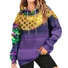 Hoodies للسيدات مضحك Mardi Gras Sweatshirt Trend Mask Prattion Pattern Pattern Pulover Fat Fent Tuesday Festival Carnival Orleans Parade Hoodie Top