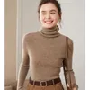 Maglioni da donna Pullover in puro cashmere Maglione lavorato a maglia sottile24 Maglione semi-dolcevita aderente autunno e inverno 100