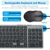 Keyboards Rechargeable Keyboard and Mouse Combo Russian Hebrew Wireless Compact Slim Silent Keyboard Mouse Set for Laptop PC Computer J240117