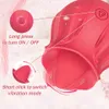 Stimolazione del capezzolo del punto G del vibratore che lecca la lingua della rosa Giocattoli per adulti Vibratori del clitoride in silicone vibrante Giocattoli del sesso Regalo di San Valentino