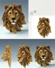 Resin Simulation Animal Head Wall Hanging Wolf Status Lion Figure Bar Mural Sculptures Ornaments Home Decor Accessories 240116