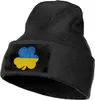 Bérets drapeau ukrainien trèfle tricot bonnet chapeaux d'hiver pour hommes et femmes tricoté casquette de crâne à revers