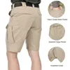 Homens clássicos táticos shorts atualizados à prova d'água de secagem rápida multi-bolso calças curtas ao ar livre caça pesca calções de carga militar 240116