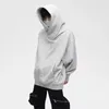 Outono ninja streetwear gola alta hoodies para homens carta bordado hip hop moda sweatshirts y2k vintage velo com capuz 240116