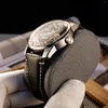 Relógios de pulso Oblvlo 3D Gravação Dragão Chinês Relógios Mecânicos Automáticos Safira Vidro À Prova D 'Água Homens Relógio Rodas Duplas Luminosas