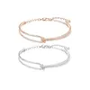 Swarovskis Bracelet Designer Femmes Original Qualité Charme Bracelets Élément Cristal Twisted Bracelet Avec Or Rose Tempérament Cadeau