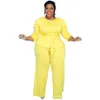 Survêtements de grande taille pour femmes Survêtements de grande taille pour femmes L-4XL Femmes 2 pièces Ensemble Lounge Tenues à manches longues Automne Lâche Deux Mode So Dhm8Y