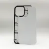 Leere 2D-Sublimations-TPU-PC-Handyhüllen für iPhone 12 15 14 13 11 plus Pro Max SE 12 X xr xs mit Aluminiumeinsätzen